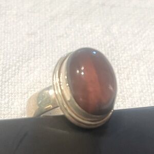 Sterling silver ring with brown stone